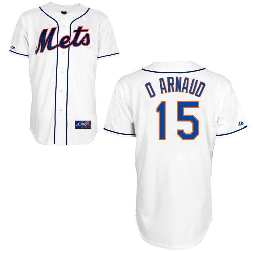 Travis d Arnaud #15 mlb Jersey-New York Mets Women's Authentic Alternate 2 White Cool Base Baseball Jersey